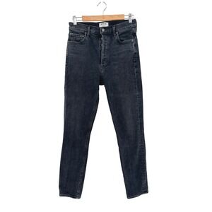 AGOLDE Nico High Rise Slim Fit Jean Faded Black Charcoal Denim 28 Made in USA